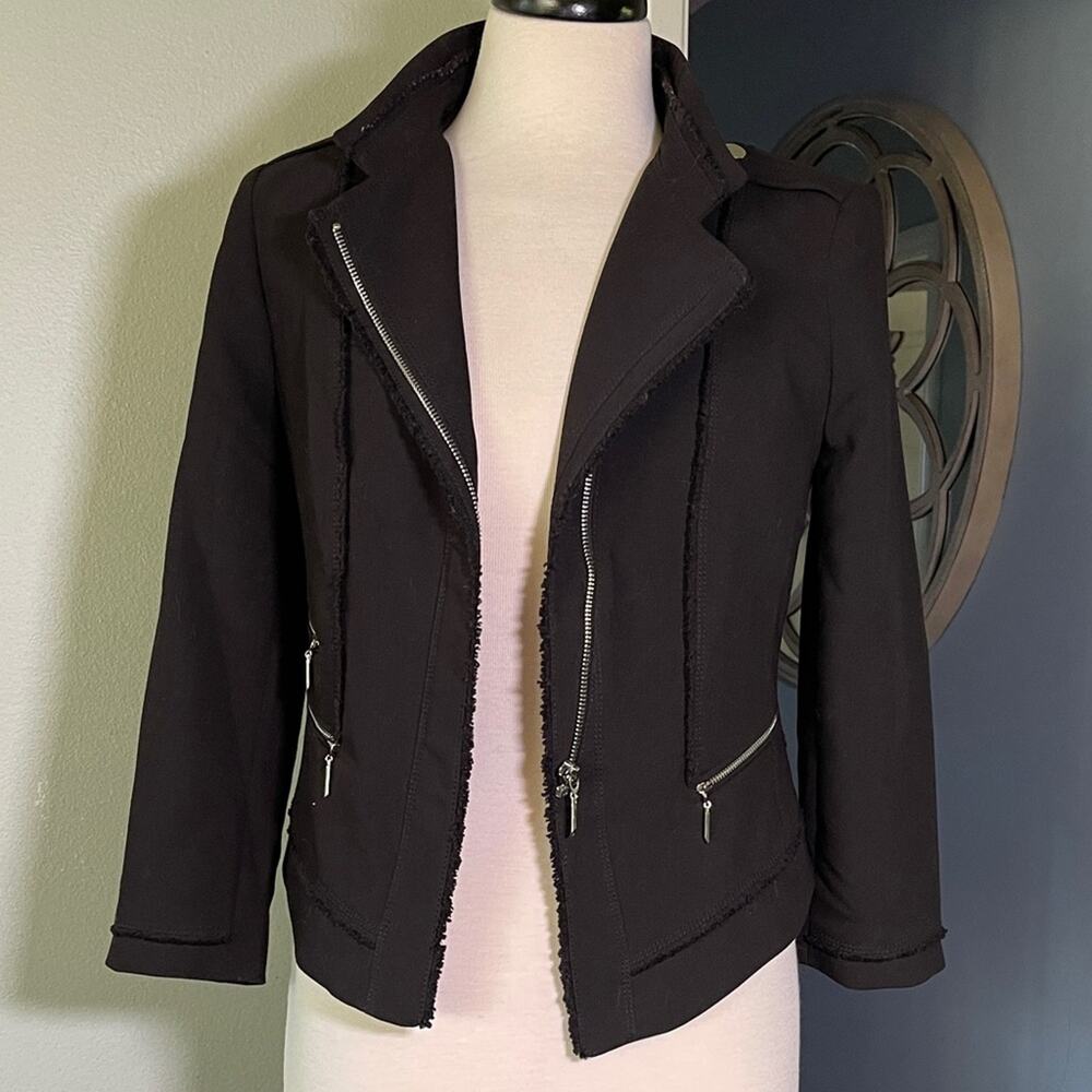 White House Black Market Black   Women's Jacket Size 4 - EUC